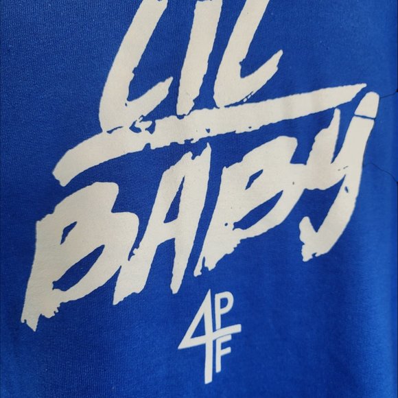 Lil Baby Gildan Men's Blue Pullover Hoodie with Front Pockets - Size XL - Picture 3 of 4